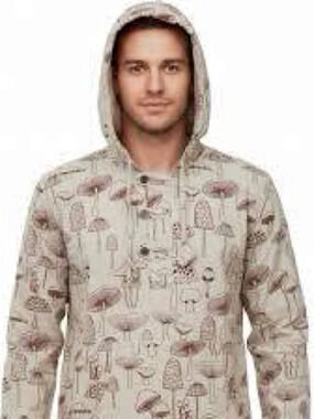 Rhea Mushroom Print Style Hoodie Size Small NWT